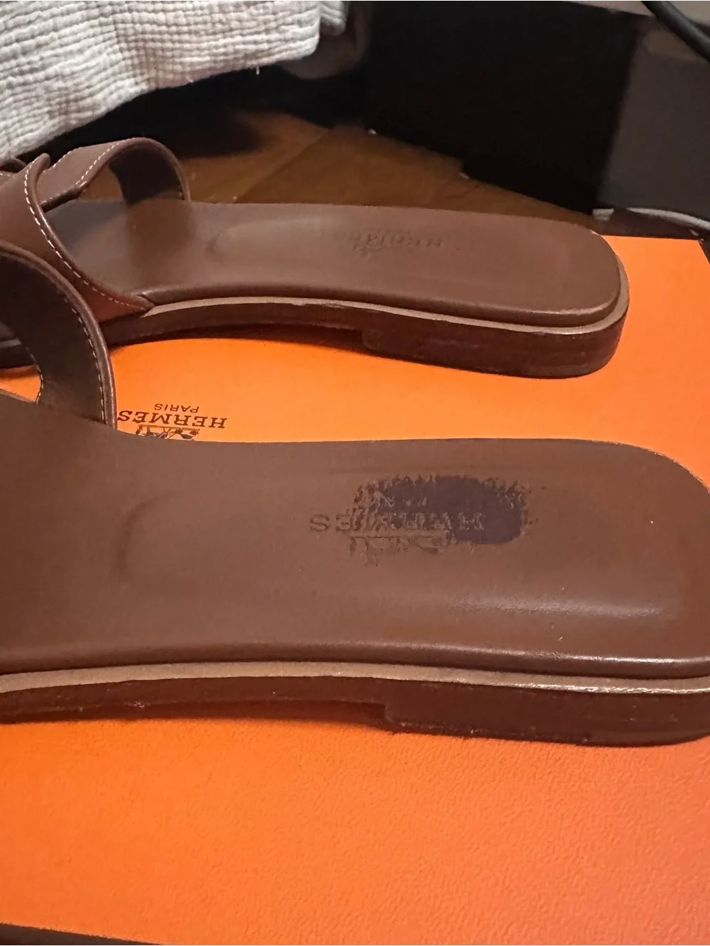 HERMES Oran Sandals Size 36.5 in Gold - Picture 9 of 13